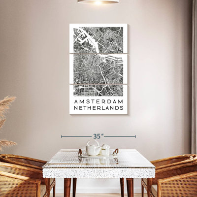 Aliaz Minimalist Amsterdam City Map