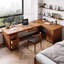 Bureau rectangulaire en L en bois massif-1115975762-1115975760