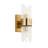 2-light Modern Brass Sconce With Ribbed Glass Shades