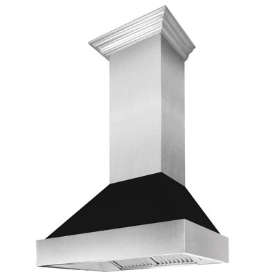 Hotte murale en acier inoxydable satiné à conduit 48 po ZLINE