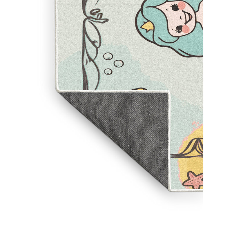Tapis pour enfants Sunside Sails Mermaids Ocean, Rectangulaire 2 pi x 3 pi