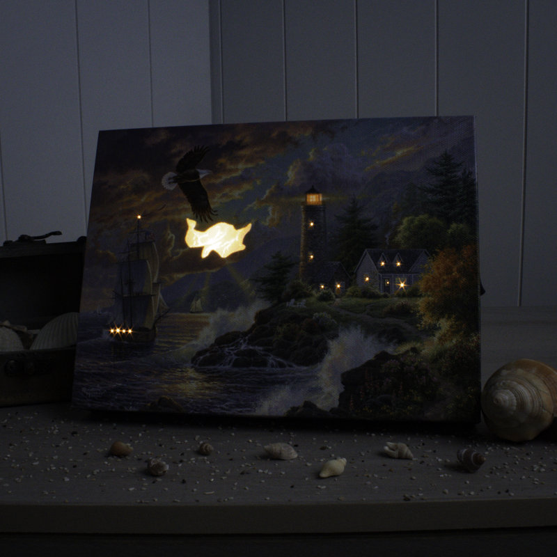 Seaside Light 8x6 Lighted Tabletop Canvas