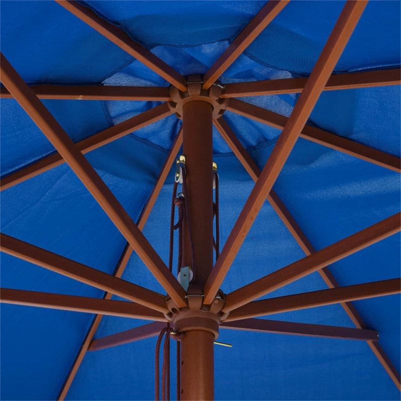 Saxis Outdoor Parasol with Wooden Pole, Blue
