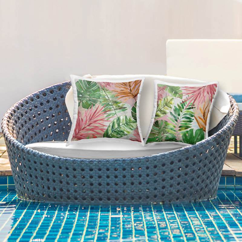 Coussin décoratif d'extérieur imprimé Hot Tropics Botanicals par Carol Robinson (ensemble de 2)