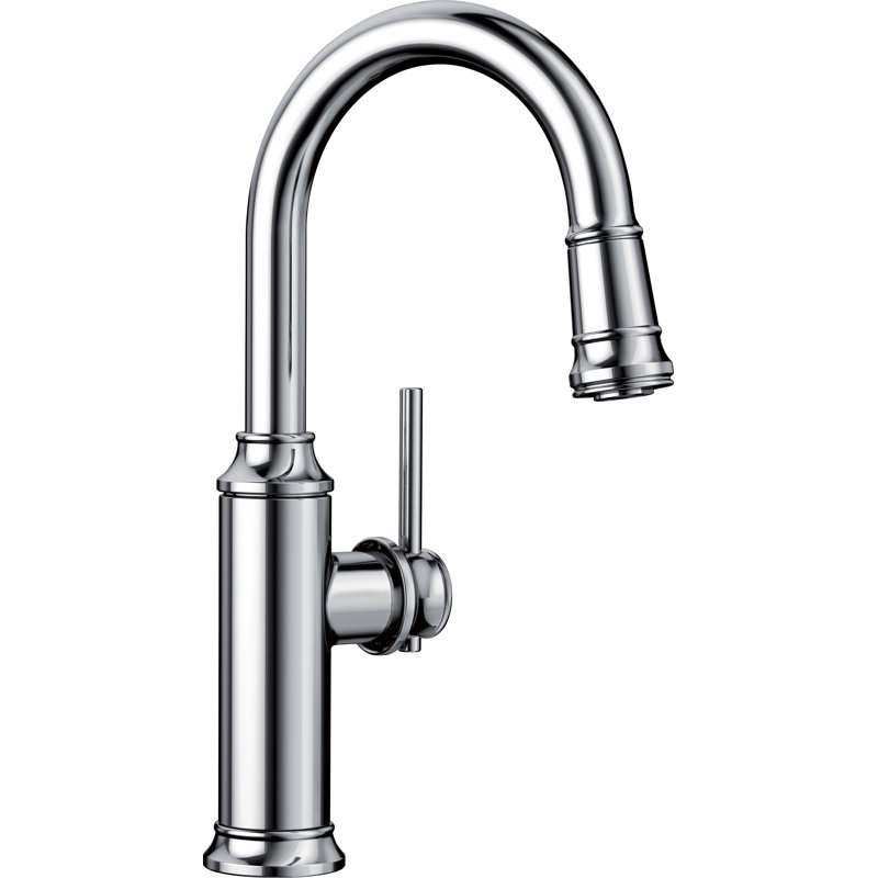 Empressa Pull-Down Bar Faucet - Chrome, Polished Chrome