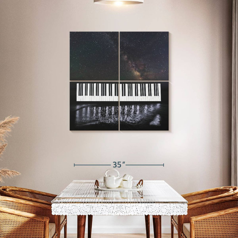 Abarca Piano Under Milky Way, 38" H x 38" W