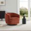 Fauteuil demi-tonneau pivotant rembourré Marcy-101378029