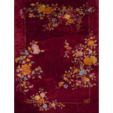 Bold Color Antique Floral Pattern Chinese Art Deco Design Carpet