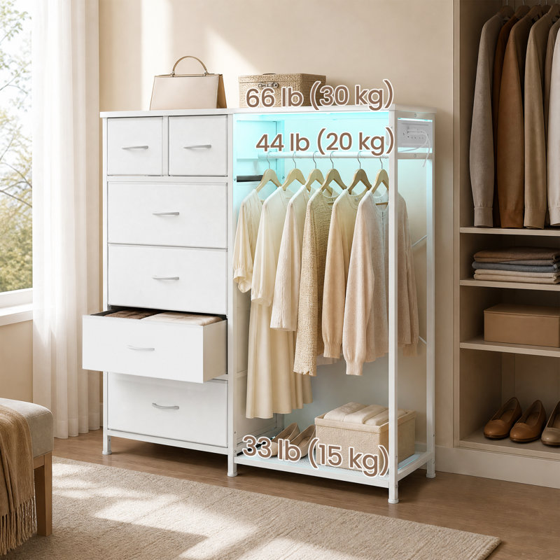 6 Drawer Storage Drawer, White