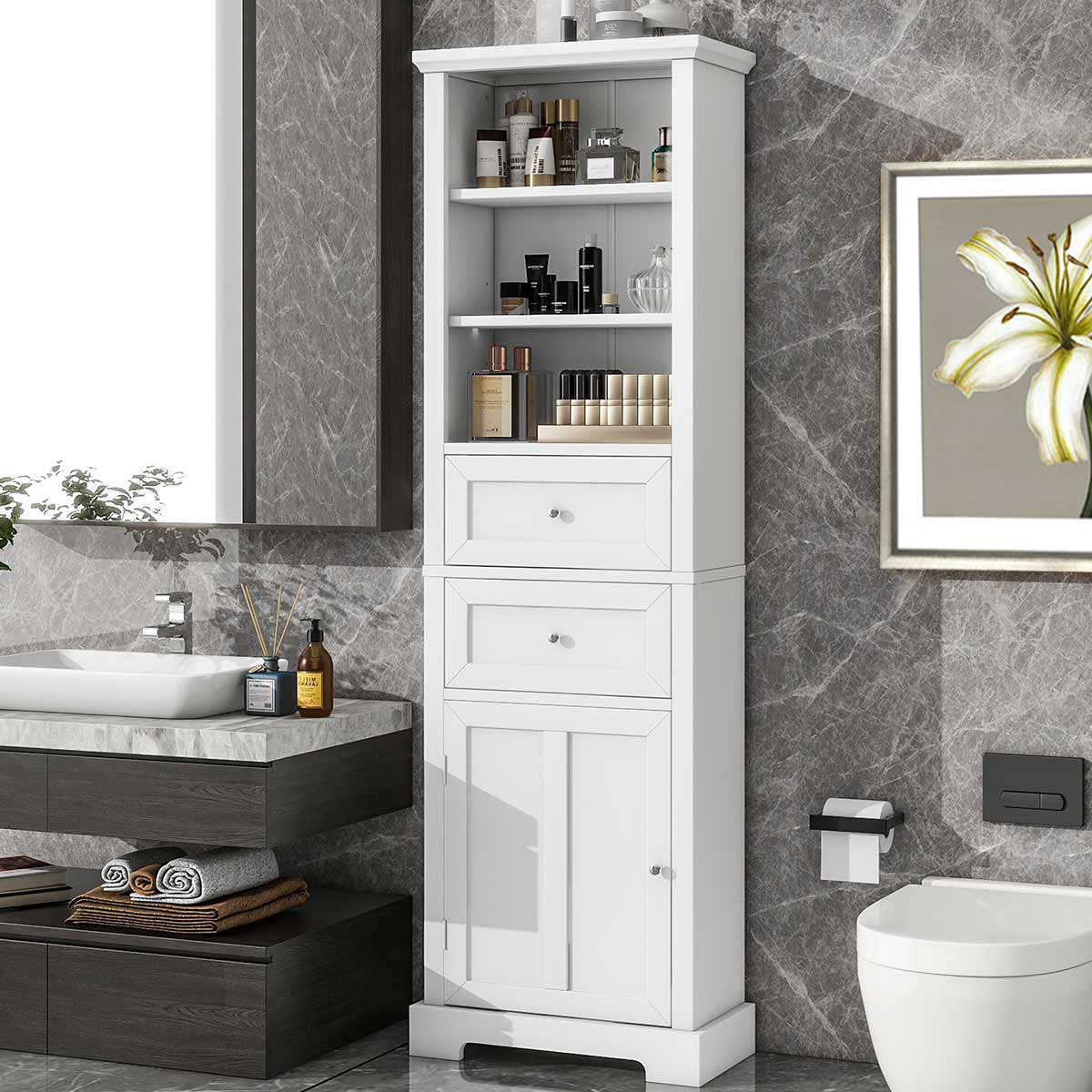 Wildon Home® Derousse Freestanding Linen Cabinet | Wayfair