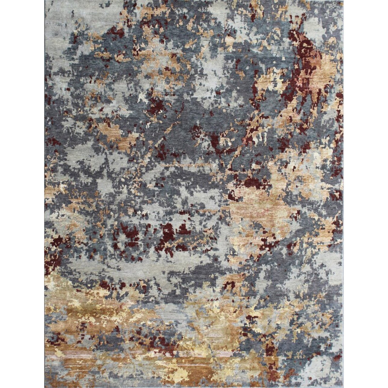 Contemporary One-of-a-Kind Rectangle 6'1" X 8'11" Hand Knotted Area Rug