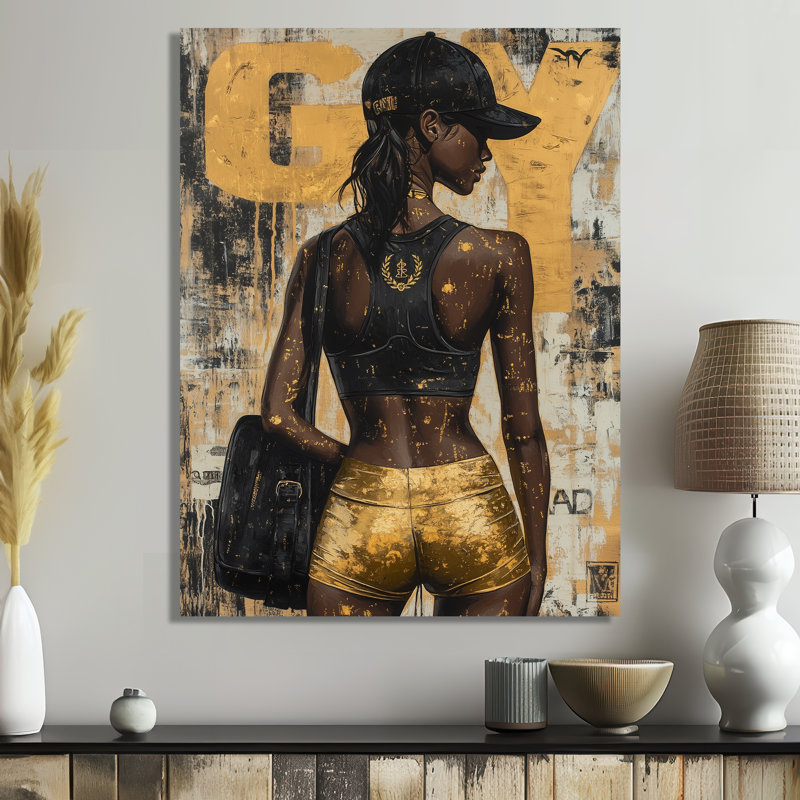 Gym Model Peak Performance I - Fashion Gym Girl, reproduction d'art murale, Sans cadre, métal, H 32 po x l 24 po
