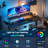 Gaming Desk with LED Lights & Power Outlet, 63" Computer Desk with Monitor Stand, Ergonomic Carbon Fiber Surface Gaming Table, Home Office Desk with Cup Holder, Headphone Hook & Mouse Pad-1782072257