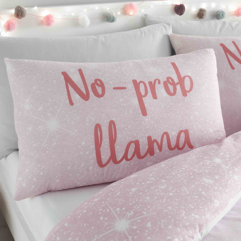 No Problama Duvet Cover Set With Pillowcases Pink, Kingsize - 2 Standard Pillowcase