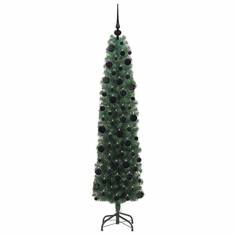 Artificial Christmas Tree with 300 LEDs with Stand, Black, 5.91' H