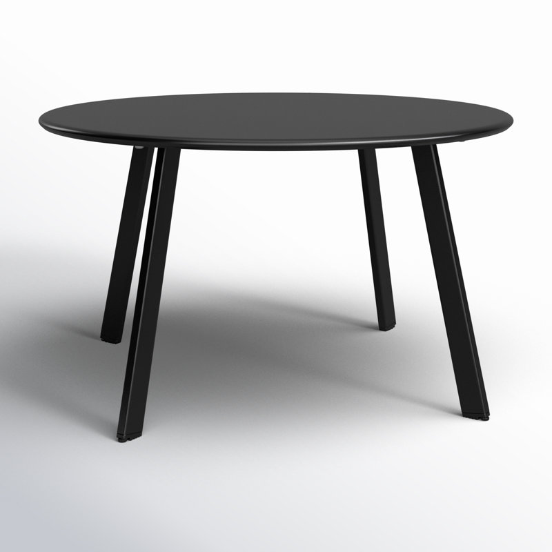 Table basse d'extérieur ronde en acier 27,5 po Cera, Noir