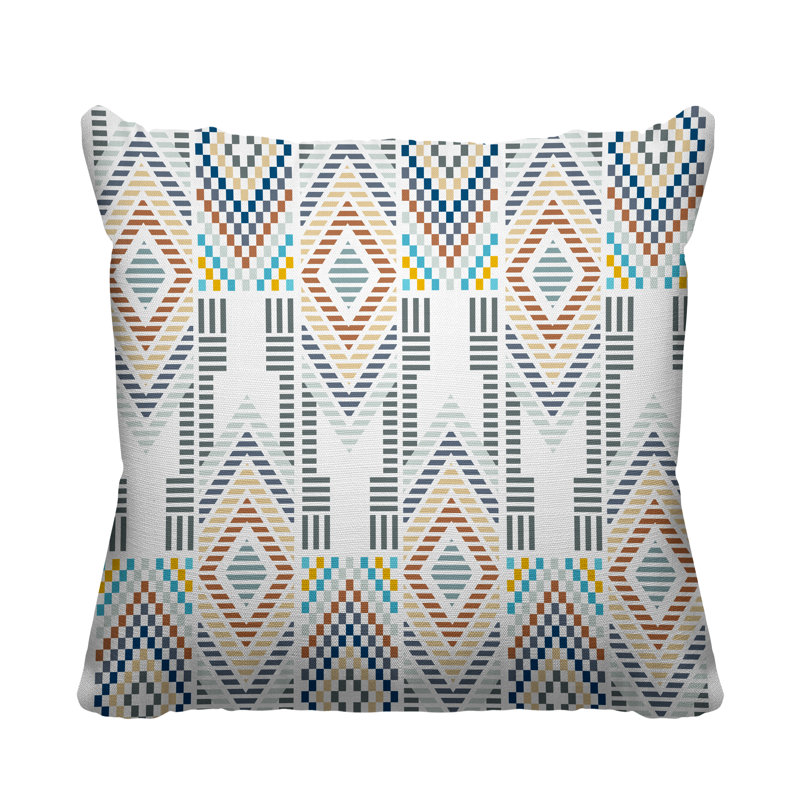 Xoco Geometric Outdoor Reversible Throw Pillow, 19W" x 19H", White