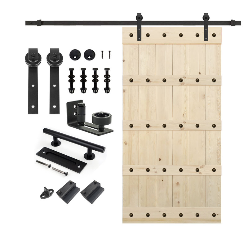 84'' Solid Wood Unfinished Barn Door, 42" x 84"