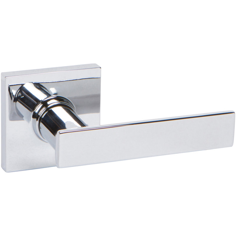 Levier de porte HK avec rosette carrée, Chrome