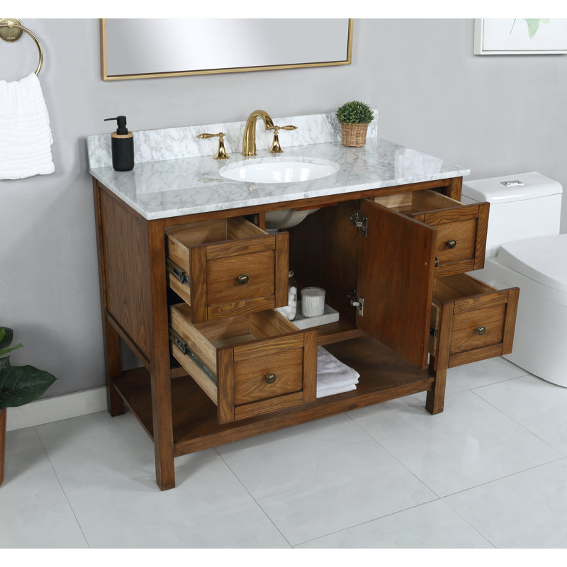 Ensemble de meuble-lavabo simple l 42 po x P 21,5 po x H 35 po Amyra, Café