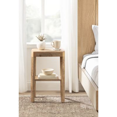 Ardentown Solid Wood Side Table with Storage