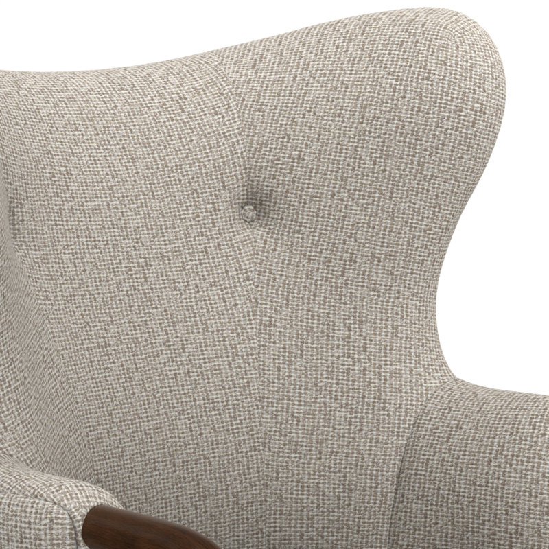 Fauteuil à oreilles beige, Polyester beige