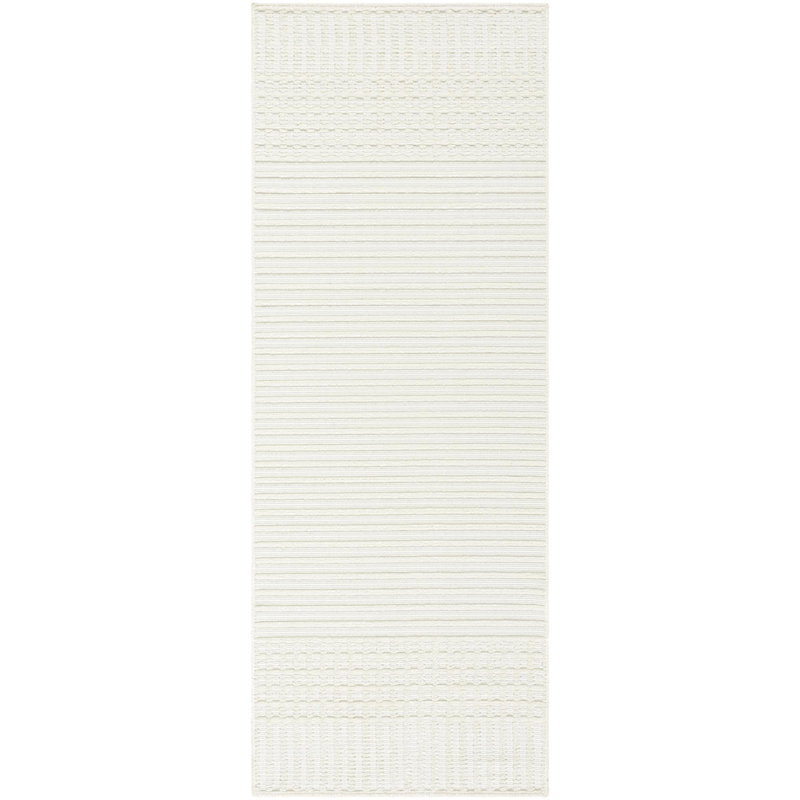 Tapis rayé ivoire Indrit, Tapis de couloir 2 pi 7 po x 7 pi 2 po