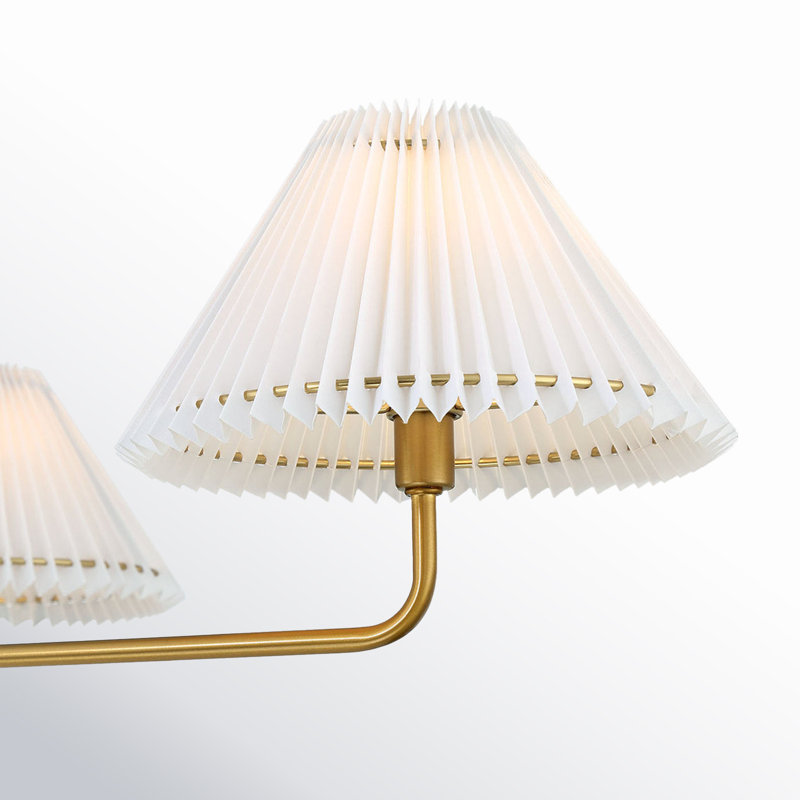 Pearson 4-Light Dimmable Linear Chandelier, Natural Brass