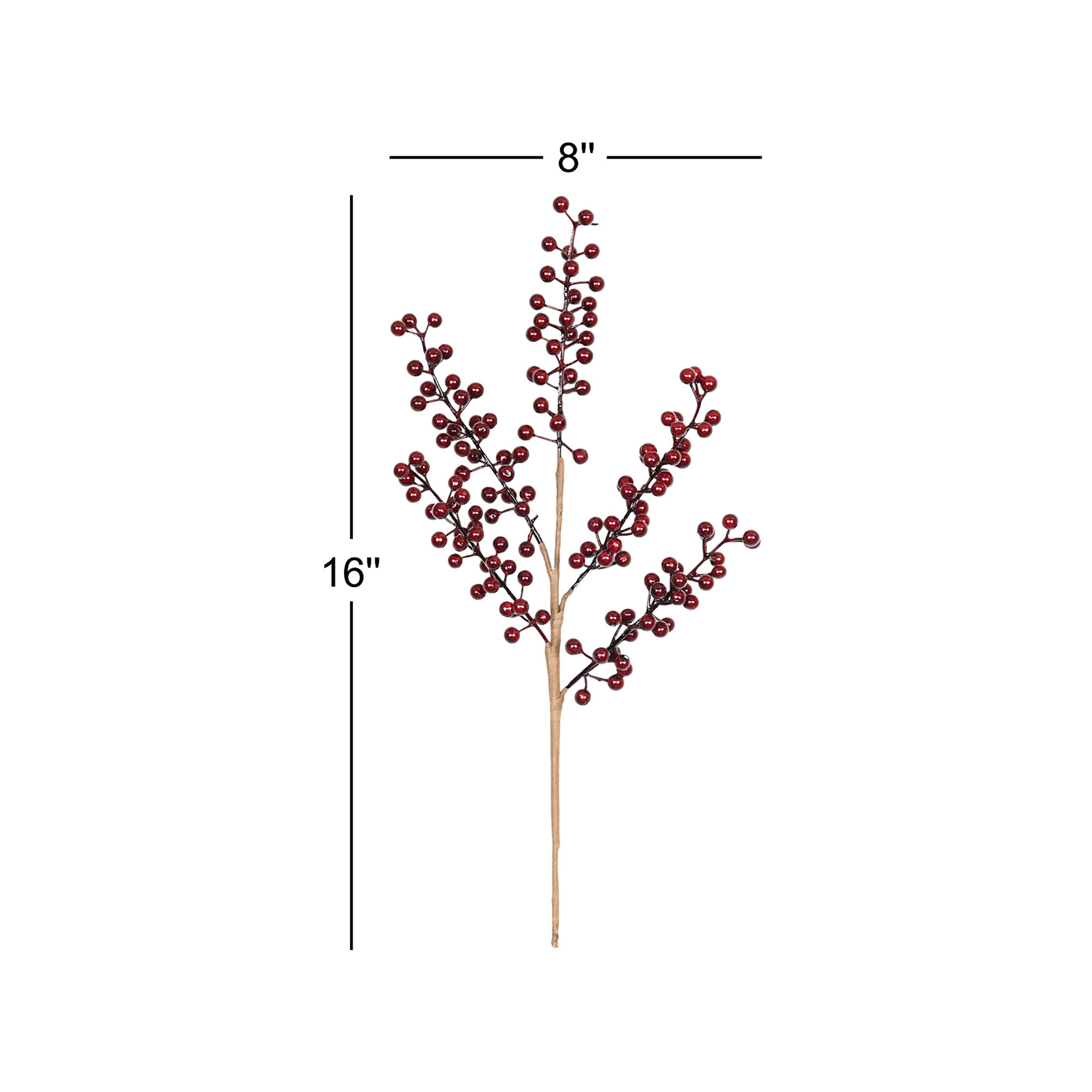 16" Artificial Fall Sprays Berry Branches For Vase Filler, Farmhouse Long Stem Faux Flower For Holidays, Wedding Party Table Decoration, Fall Winter Home Decor, Set Of 5