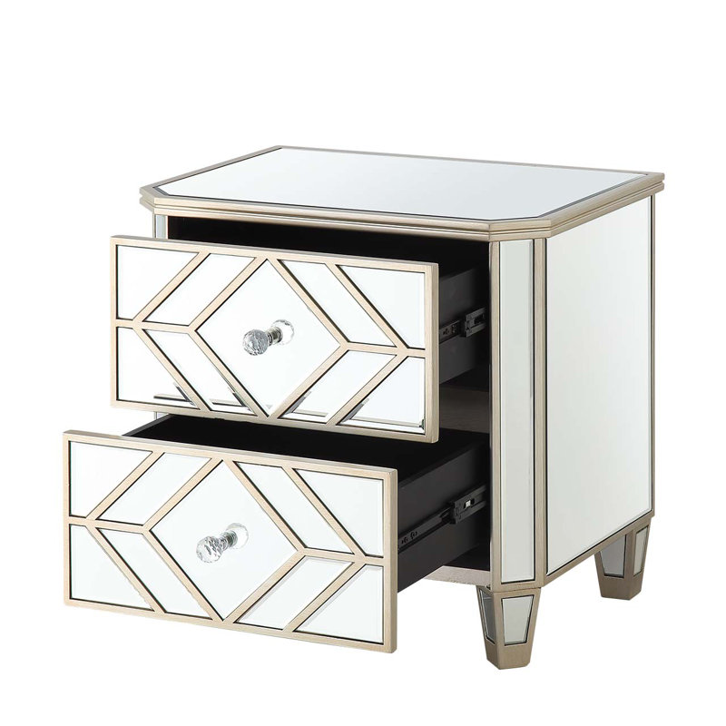 Aminullah 2 Drawer Bedside Table