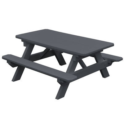 Keystone Amish Co. Poly Composite Kids Table, 8-Foot, Dark Grey