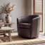 Fauteuil demi-tonneau pivotant en similicuir - aucun assemblage requis-1311554425
