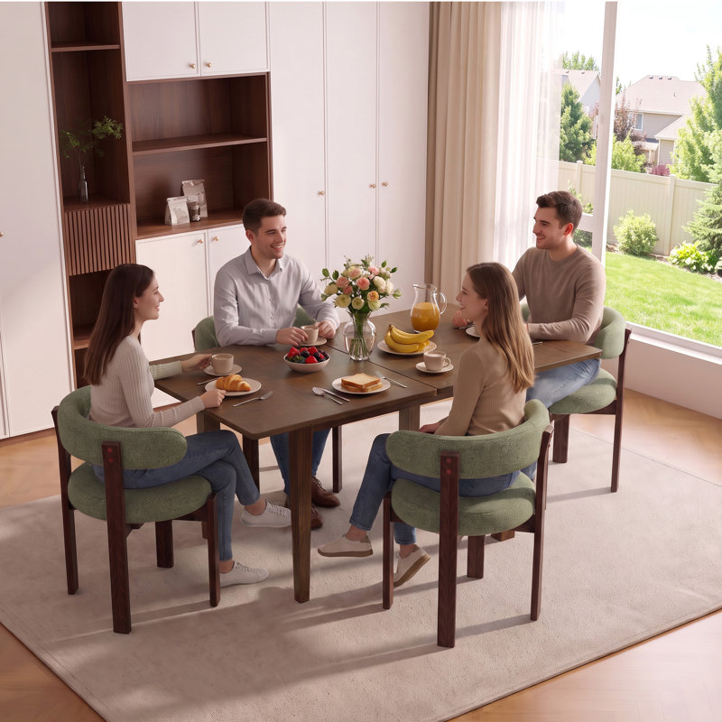 Solid Wood Top Dining Set, White