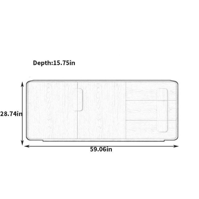 Degarmo, 28.74" H x 59.06" W x 15.75" D