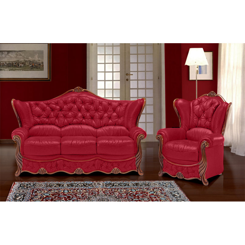 Dodgen 2 - Piece Faux Leather Living Room Set, Bordeaux