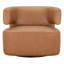 Fauteuil demi-tonneau pivotant en cuir véritable Bascom-1547012084