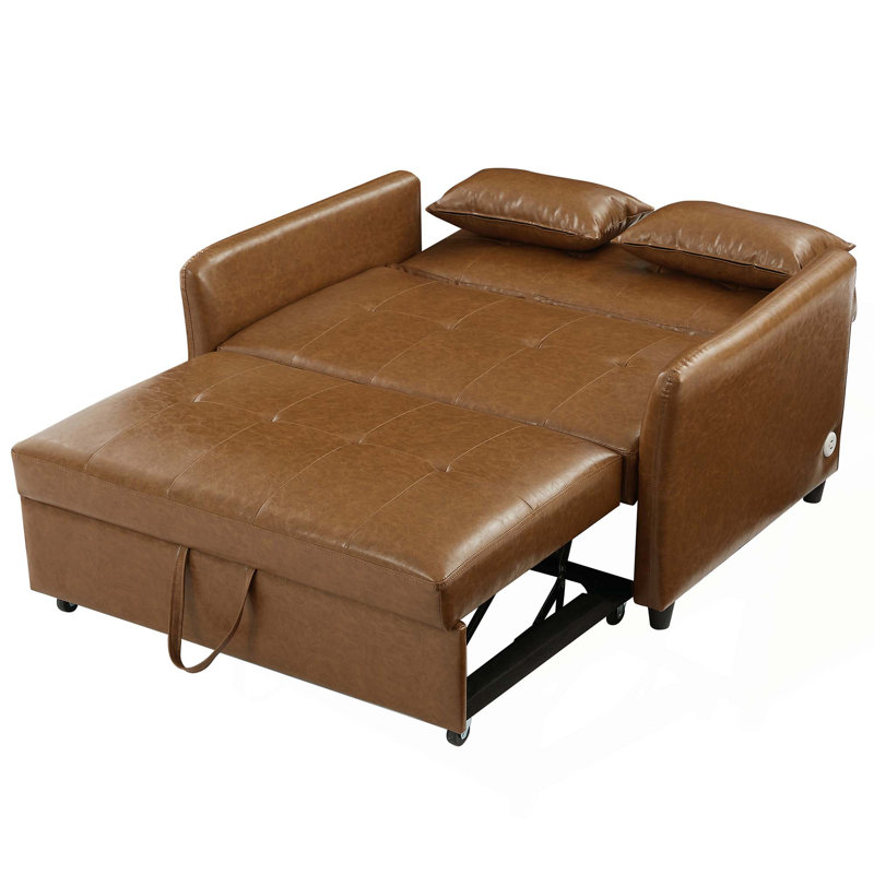 Orisfur. 51.57" Convertible Sleeper Bed, Adjustable Oversized Armchair  with Three USB Ports for Small Space