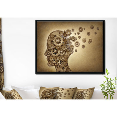 « mecanique brain », reproduction d’impression sur toile tendue encadrée