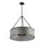 Lustre tambour 5 lumières en métal brossé à la main-815719816