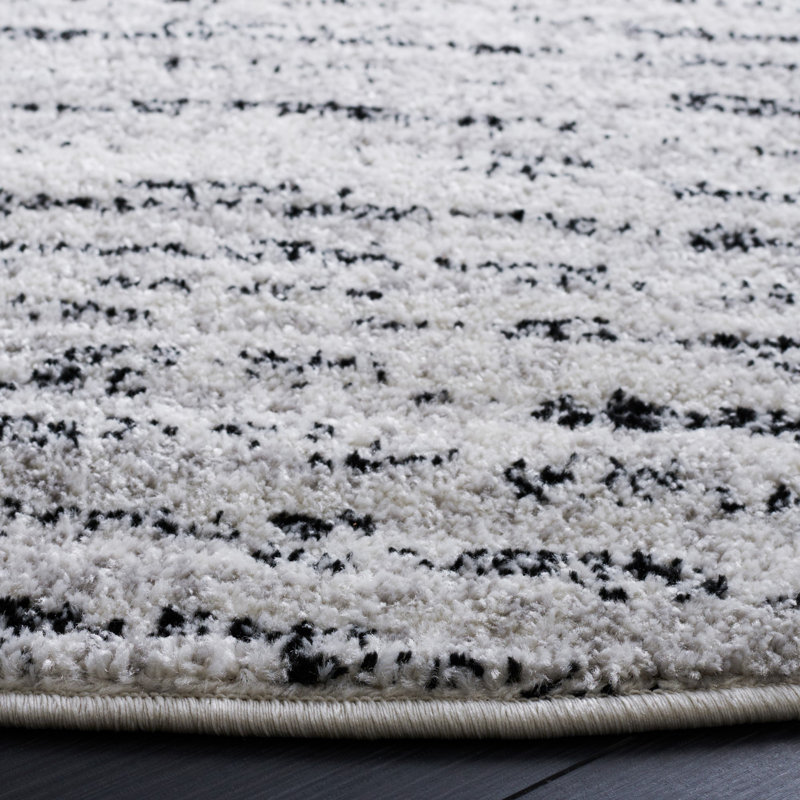 Tapis abstrait ivoire / argent Riebe, Rond 4 pi