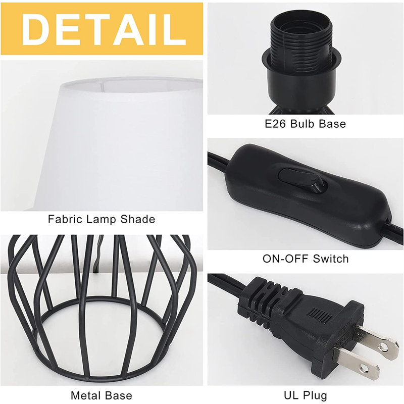 Lampe de table noire 14,4 po Wyndell