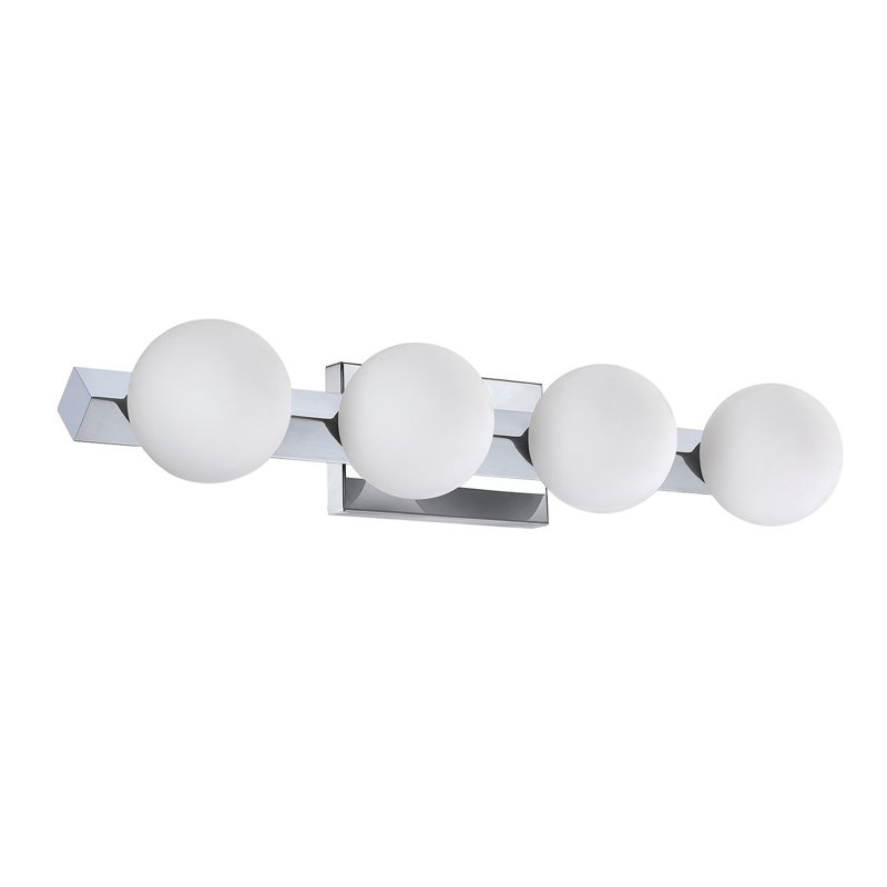 Barre d'éclairage de salle de bain 4 lumières à intensité variable Chanhassen, Chrome