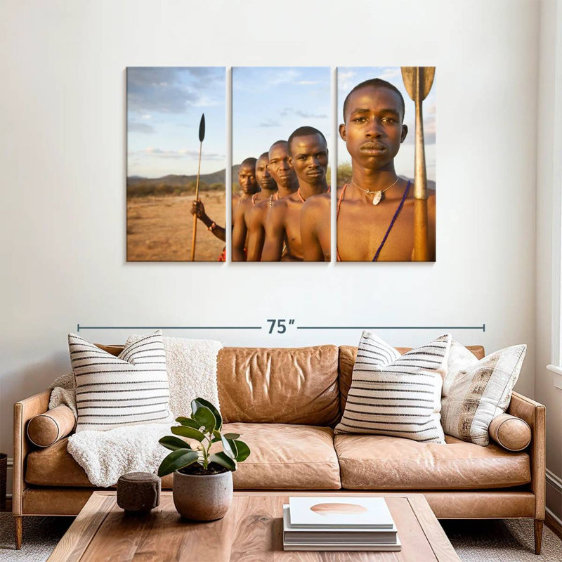 Tribu Leisha Samburou au Kenya, H 36 po x l 57 po