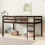 Lit mezzanine en bois massif avec échelle, plateforme de lattes renforcées-129651707-129651708