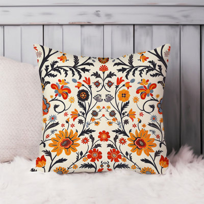 Botanical Damask Flowers & Plants I Pillow Cover