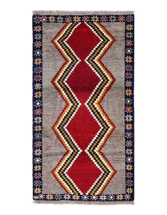 Tapis persan rétro noué à la main 3 pi 11 po x 5 pi 9 po