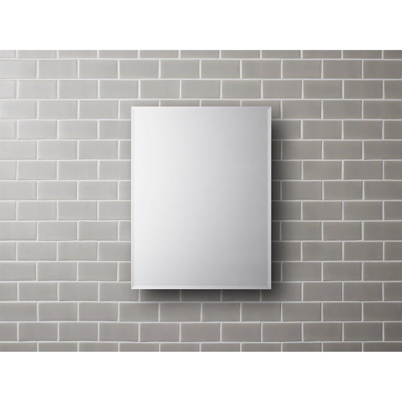 CLC Recessed or Surface Mount Frameless Aluminum Medicine Cabinet Adjustable Shelves, 26" H x 20" W x 4.81" D
