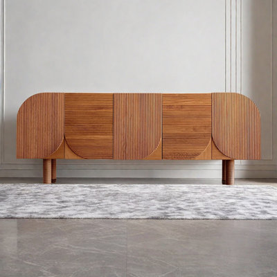 Meuble télé de luxe en bois massif de style minimaliste