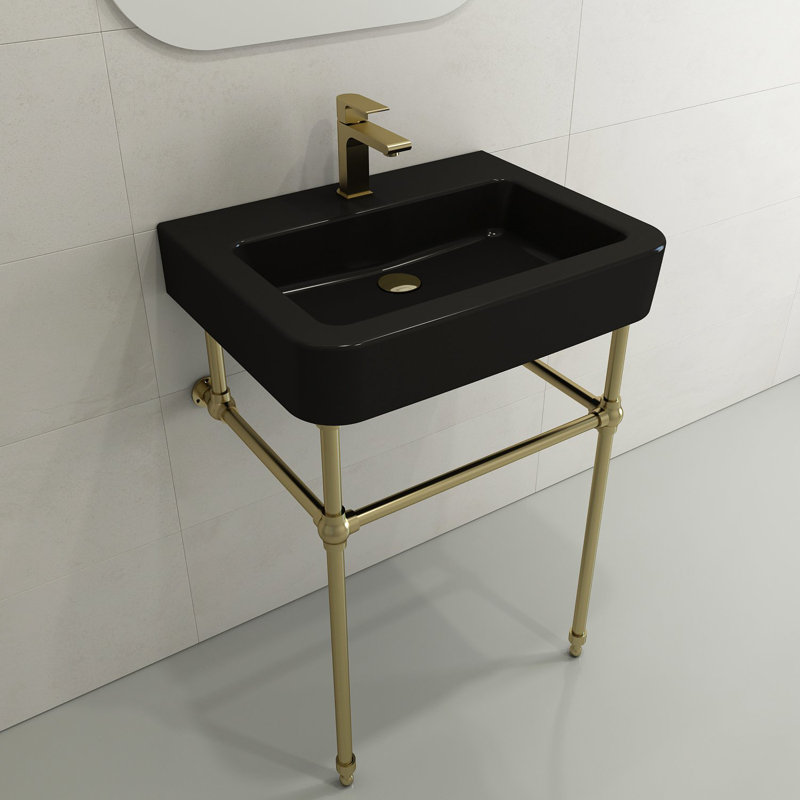 Parma 25.59'' L Bathroom Sink, Matte Black, Single-Hole