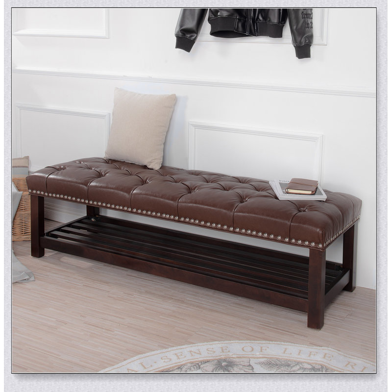 Banc capitonné rembourré avec rembourrage en éponge pour plus de confort et de durabilité, parfait pour la chambre à coucher et l'entrée